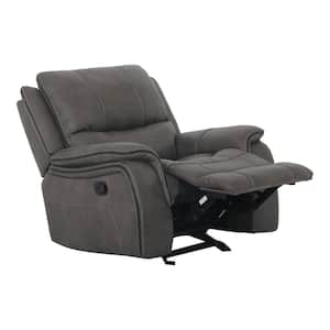 Dinne Dark Gray Polyester Power Recliner with Armrest