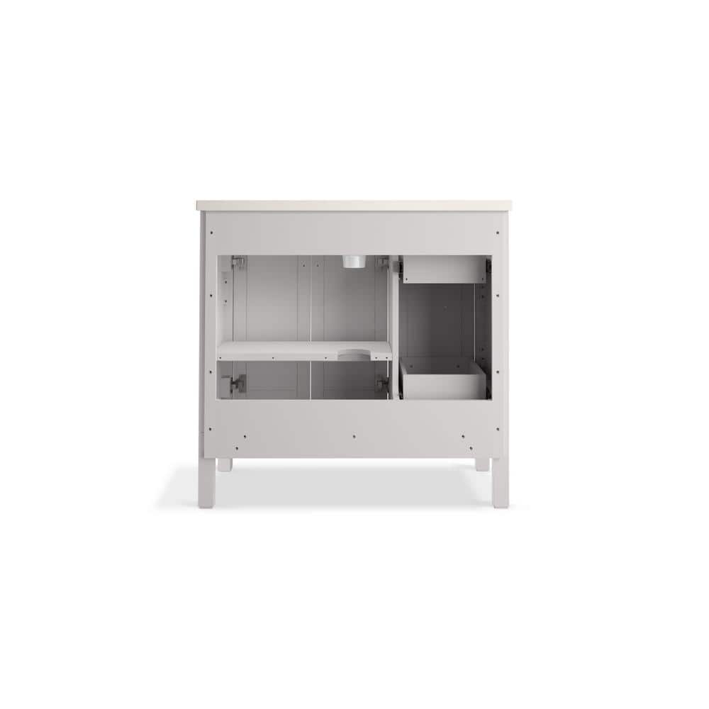37" Atmos Grey Single Bathroom Vanity Set with Quartz Top