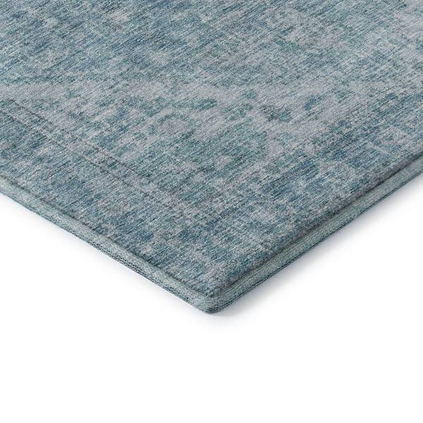 Mayfield Premium Machine Washable Abstract AMF1104 Sky 2 ft. 3 in. x 7 ft. 6 in. Runner Rug