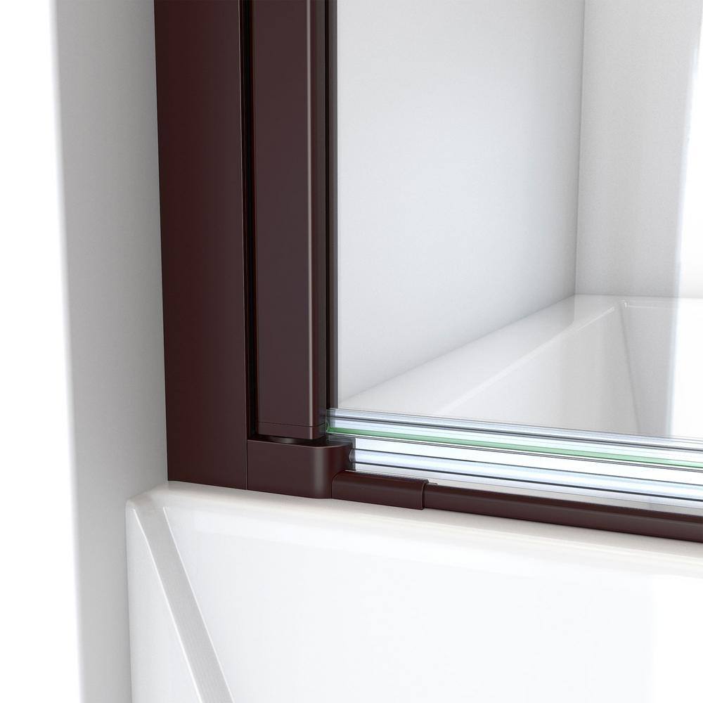 Aqua-Q Fold 36" x 58" Frameless Tub Door in Oil Rubbed Bronze