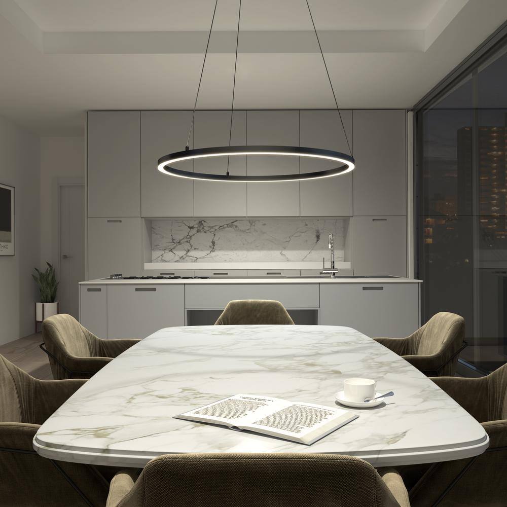 Artika Novato 1-Light Black Modern 3 CCT Integrated LED