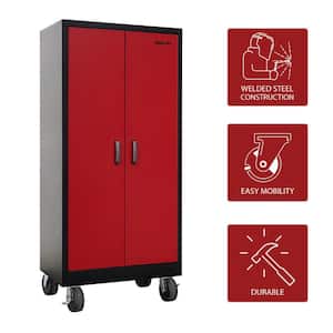 Tall Garage Storage Locker - Red