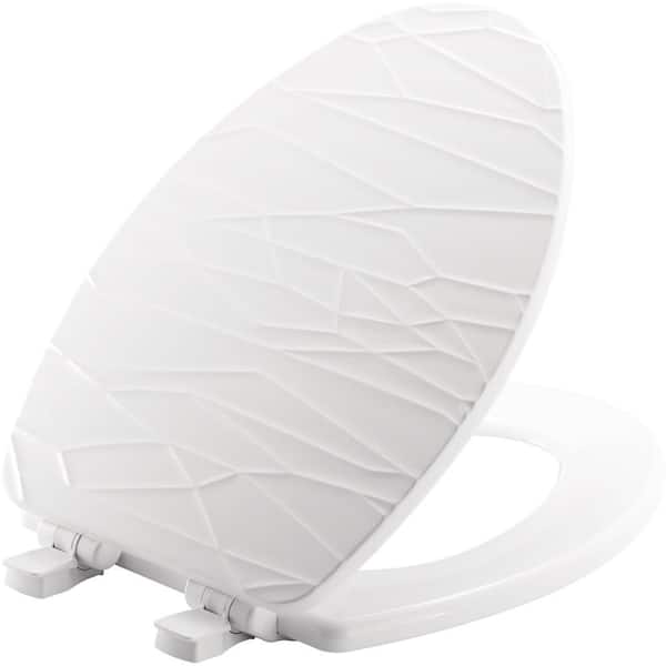 BEMIS Mayfair STA-TITE Slow Close Lift-Off Sculptured Elongated Closed Front Toilet Seat in White