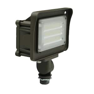 150-Watt Equivalence 120-Degree Bronze Integrated LED Outdoor Flood Light with Dusk to Dawn Photocell 5000k White