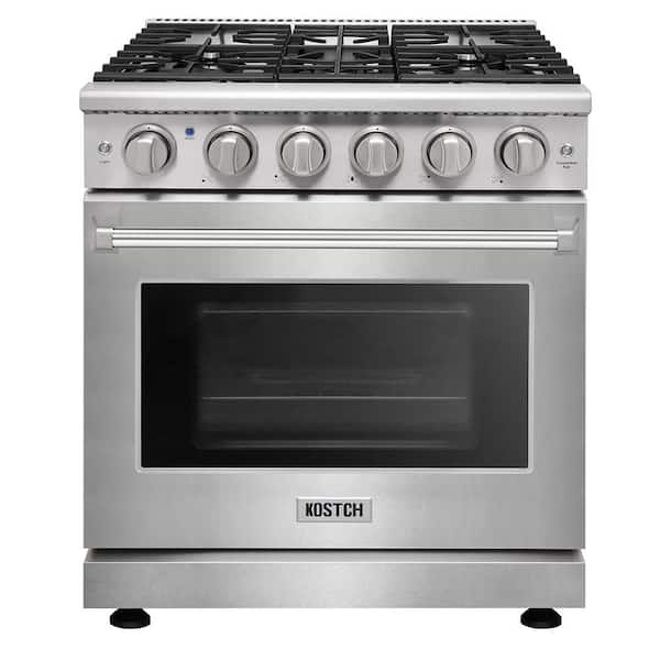 30 in. 5 Burners Freestanding Propane Gas Range in Stainless Steel with 4.55 cu. ft. Convection Oven