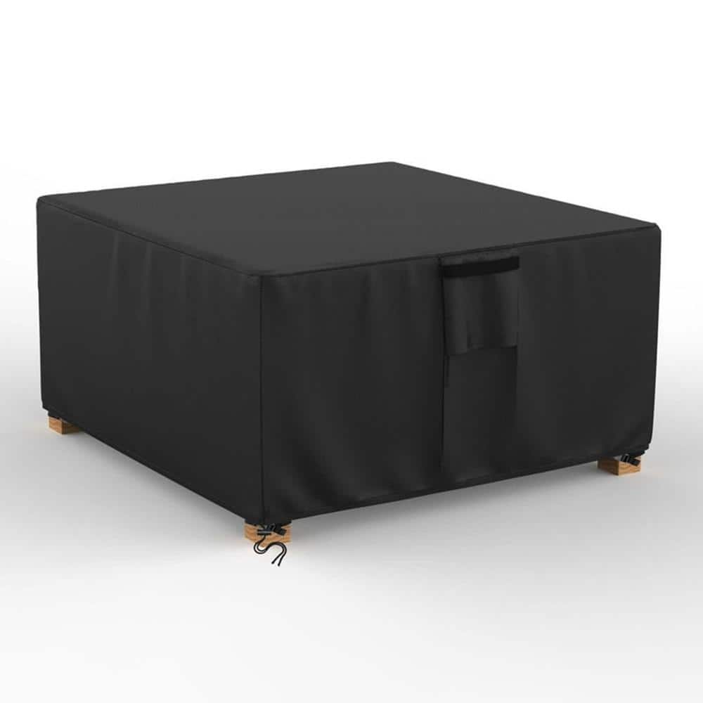 Black Waterproof Polyester Square Fire Pit Cover, 36" x 36" x 20"