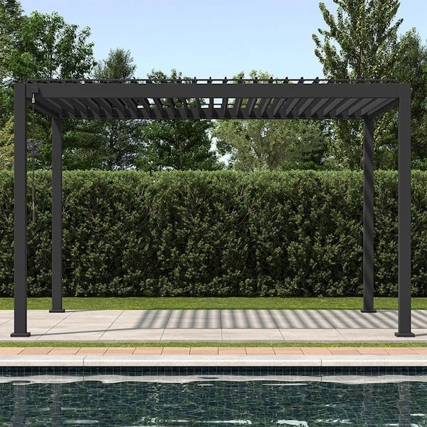 111A 10 ft. x 13 ft. Charcoal Aluminum Modern Pergola