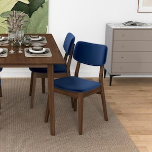 Amador Blue Velvet Mid Century Modern Side Chair Set of 2