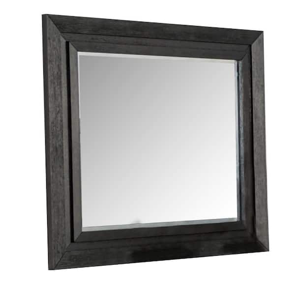 Ashen Black 1 in. W x 40 in. H Modern and Contemporary Rectangle Wood Framed Mirror
