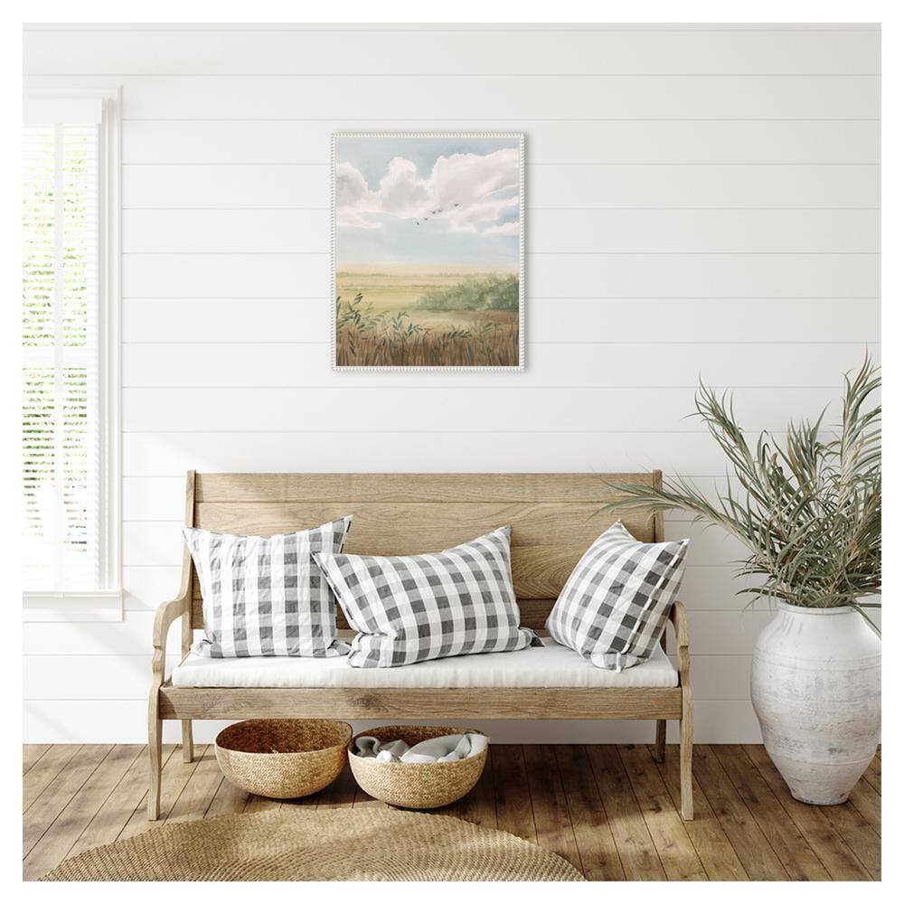 Grace Popp Clear Day Meadow II White Framed Canvas Print