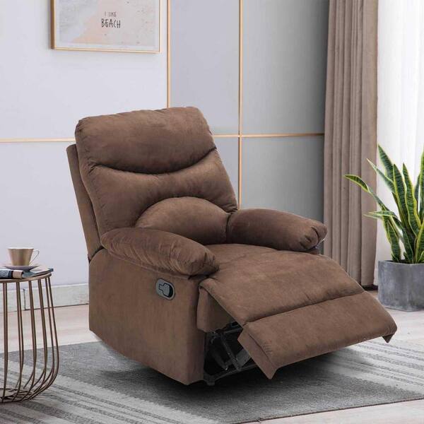 hzlagm Everglade 30 in. W Brown Microfiber Upholstered Standard Massage Recliner with Wall Hugger