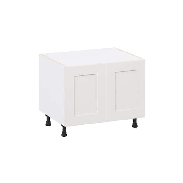 J COLLECTION Roseland 30 in. W x 24 in. D x 34.5 in. H Assembled Shaker Apron Front Sink Base Kitchen Cabinet in Warm White