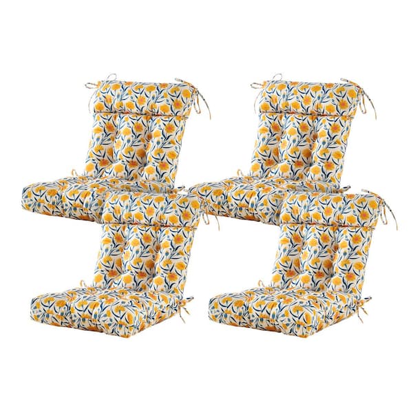 ARTPLAN Seat/Back Outdoor Chair Cushion Patio Cushion Tie Tufted Replacement for Patio Furniture 20 in. x20 in. x4 in.