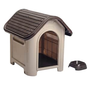 Outdoor Dog House For Small and Medium Breeds with Matching Bowl