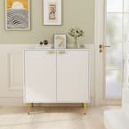 FUFU&GAGA White Wooden Accent Storage Cabinet with Metal Legs LBB ...