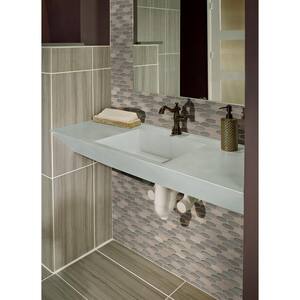 Elipse Gris 12 in. x 12 in. Textured Multi-Surface Mesh-Mounted Mosaic Tile (0.95 sq. ft./Each)