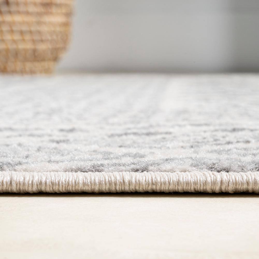 Athens Geometric Boho 5x8 Gray Synthetic Area Rug