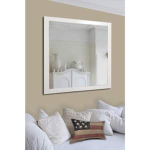 Medium Rectangle White Modern Mirror (36.5 in. H x 30.5 in. W)