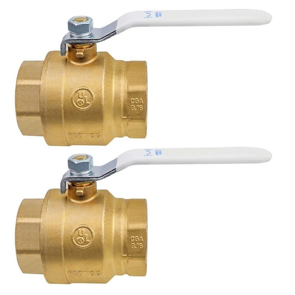 3 in. FIP x 3 in. FIP Premium Brass Full Port Ball Valve (2-Pack)