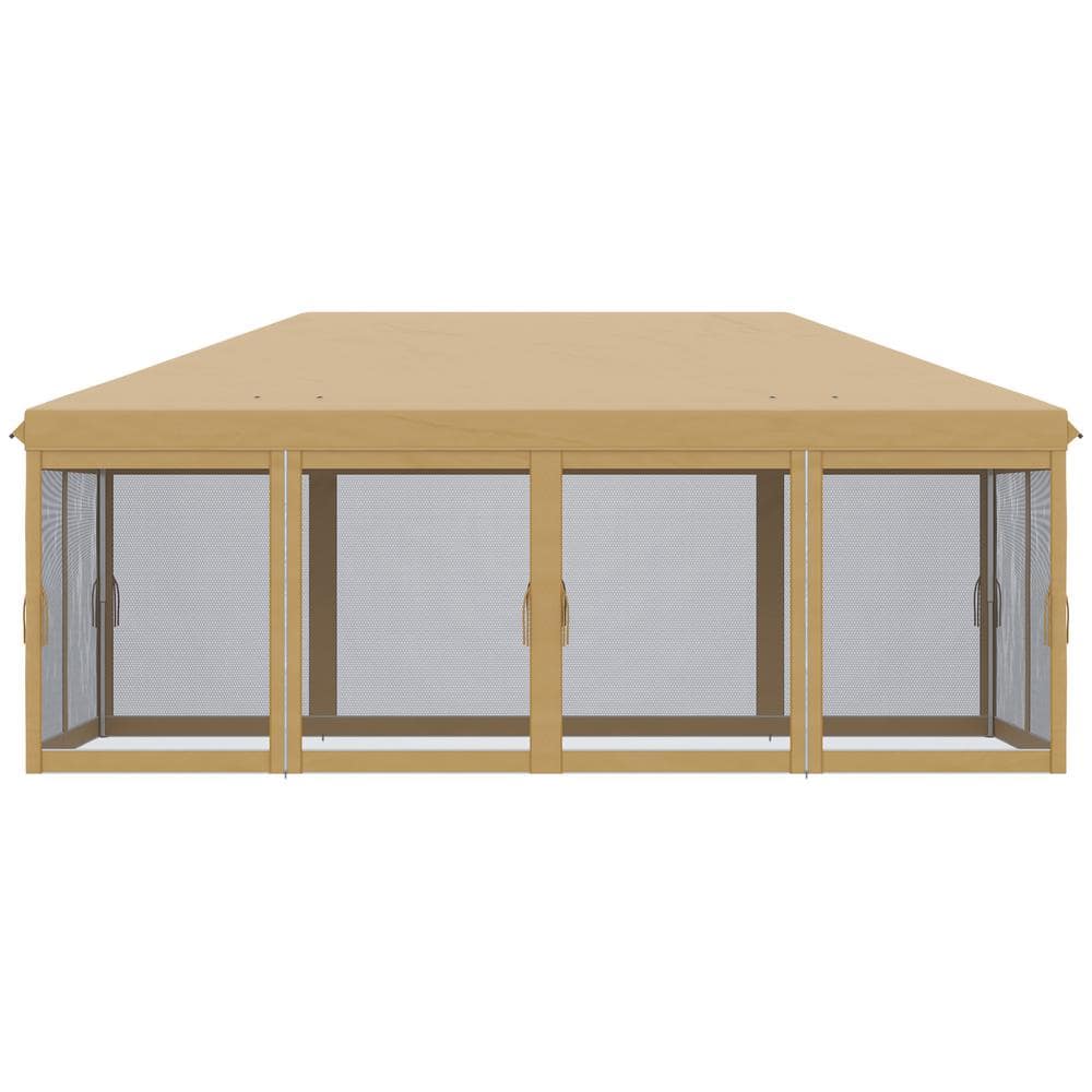 10 ft. x 20 ft. Pop Up Canopy Tent with Netting, Heavy Duty Instant Sun Shelter, Large Tents with Carry Bag, Beige price history on PriceWatchPro