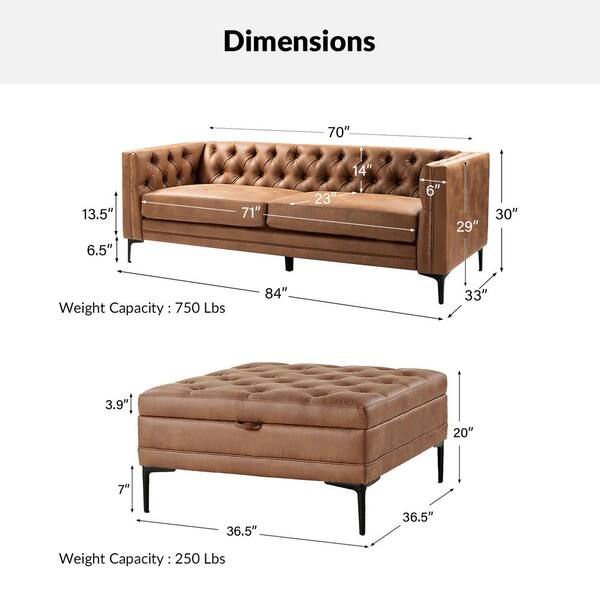 JAYDEN CREATION Eridu 2-Piece Camel Upholstered Polyester JAYDEN CREATION Eridu 2-Piece Camel Upholstered Polyester