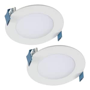 HLB 4 in. Color Selectable New Construction or Remodel Canless Recessed Integrated LED Kit (2-Pack)