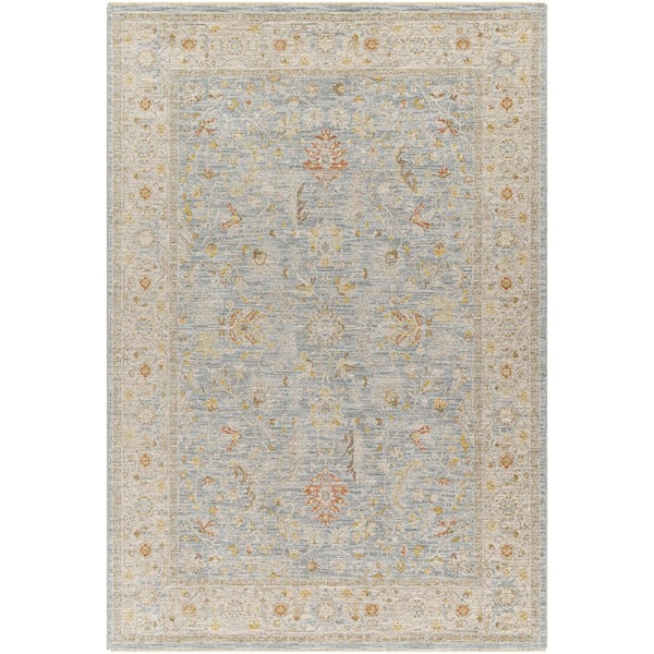 Avant Garde 3 ft. x 4 ft. Blue Border Indoor Area Rug
