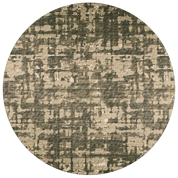 Addison Rugs Bravado Earth 8 ft. x 8 ft. Geometric Indoor/Outdoor Washable Area Rug