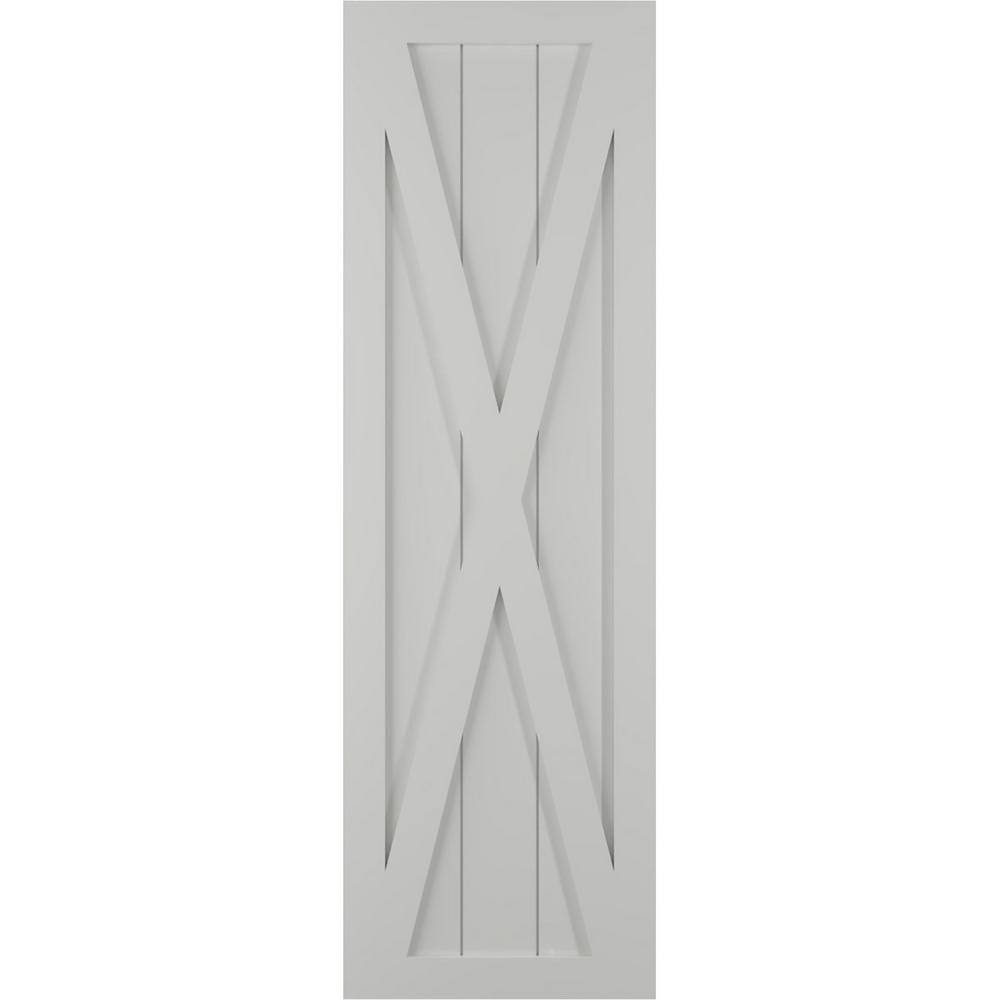 12 in. x 41 in. True Fit PVC Single X-Board Farmhouse Fixed Mount Board and Batten Shutters, Hailstorm Gray (Per Pair) price history on PriceWatchPro
