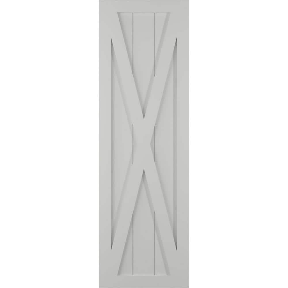 15 in. x 47 in. True Fit PVC Single X-Board Farmhouse Fixed Mount Board and Batten Shutters Pair in Hailstorm Gray price history on PriceWatchPro