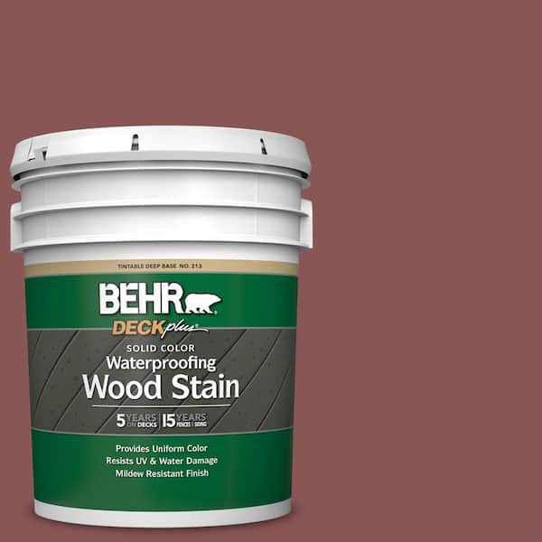 BEHR DECKplus 5 gal. #PPU1-09 Red Willow Solid Color Waterproofing Exterior Wood Stain