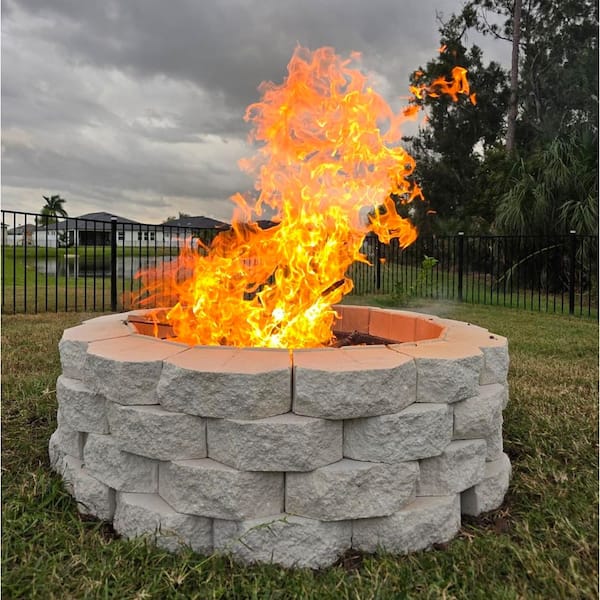 Fire Pit Ring 40 in. D x 8.5 in. H Round Steel Wood Burning Fire Pit Kit in Black with Smokeless Design