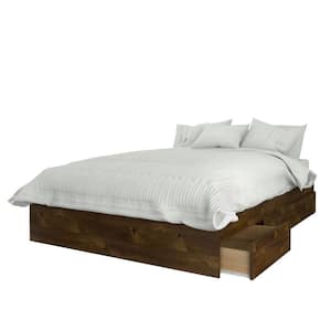 Nexera Brown Truffle Full Size 3-Drawer Storage Platform Bed