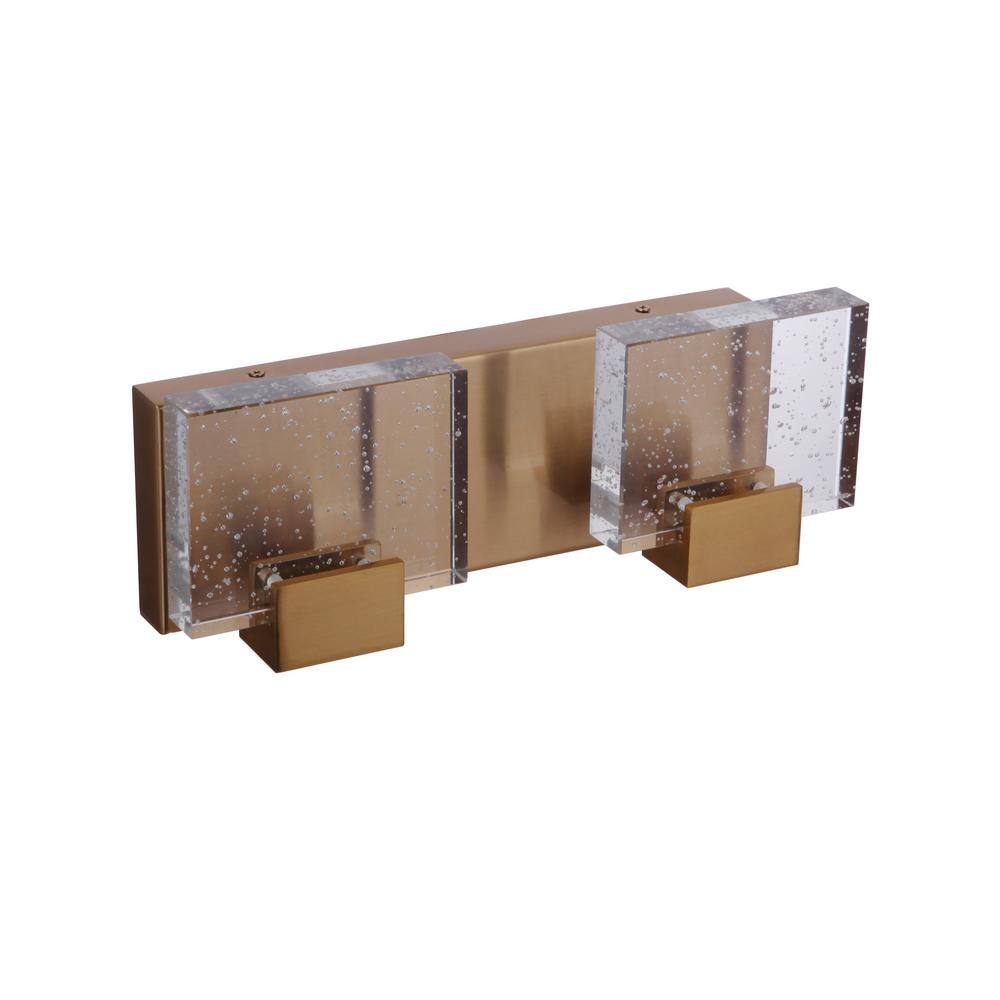 Alamere 13" Satin Brass LED Vanity Light with Clear Glass