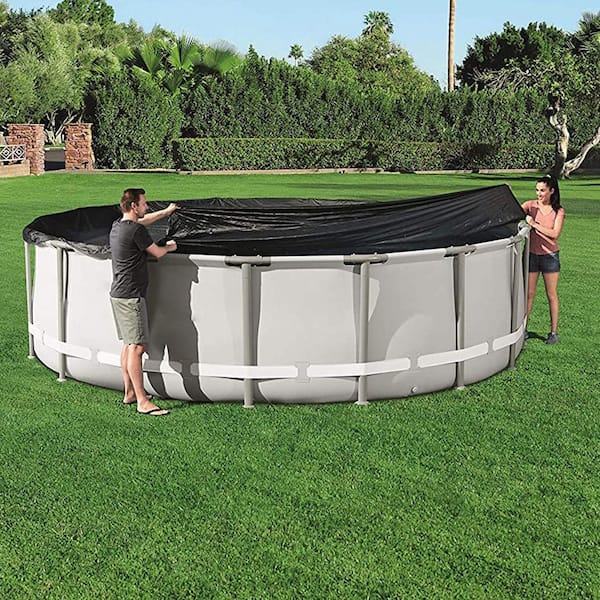 16 ft. x 16 ft. Round Black Above Ground Pool Leaf Cover