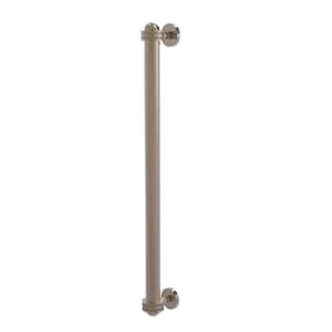 18 in. Center-to-Center Refrigerator Pull with Dotted Aents in Antique Pewter