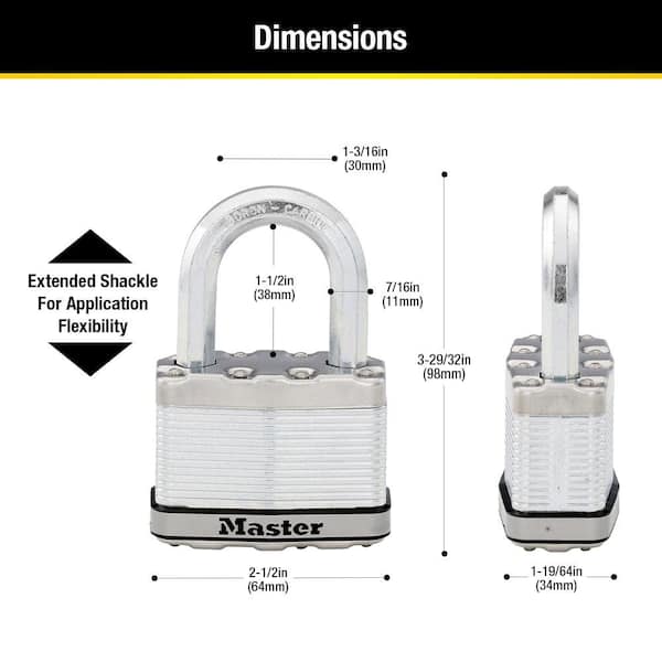 Outdoor Padlock with Key, 1-1/8 in. Wide