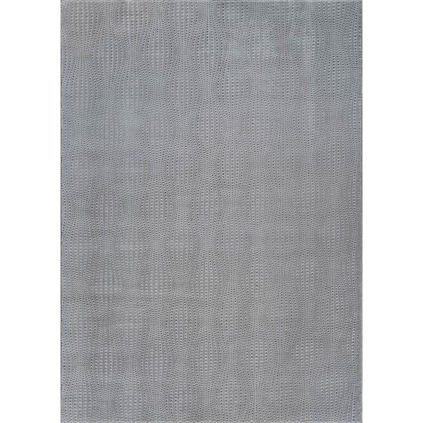 Beverly Rug Serenity Gray Solid 6 ft. x 9 ft. Modern Non Skid Soft