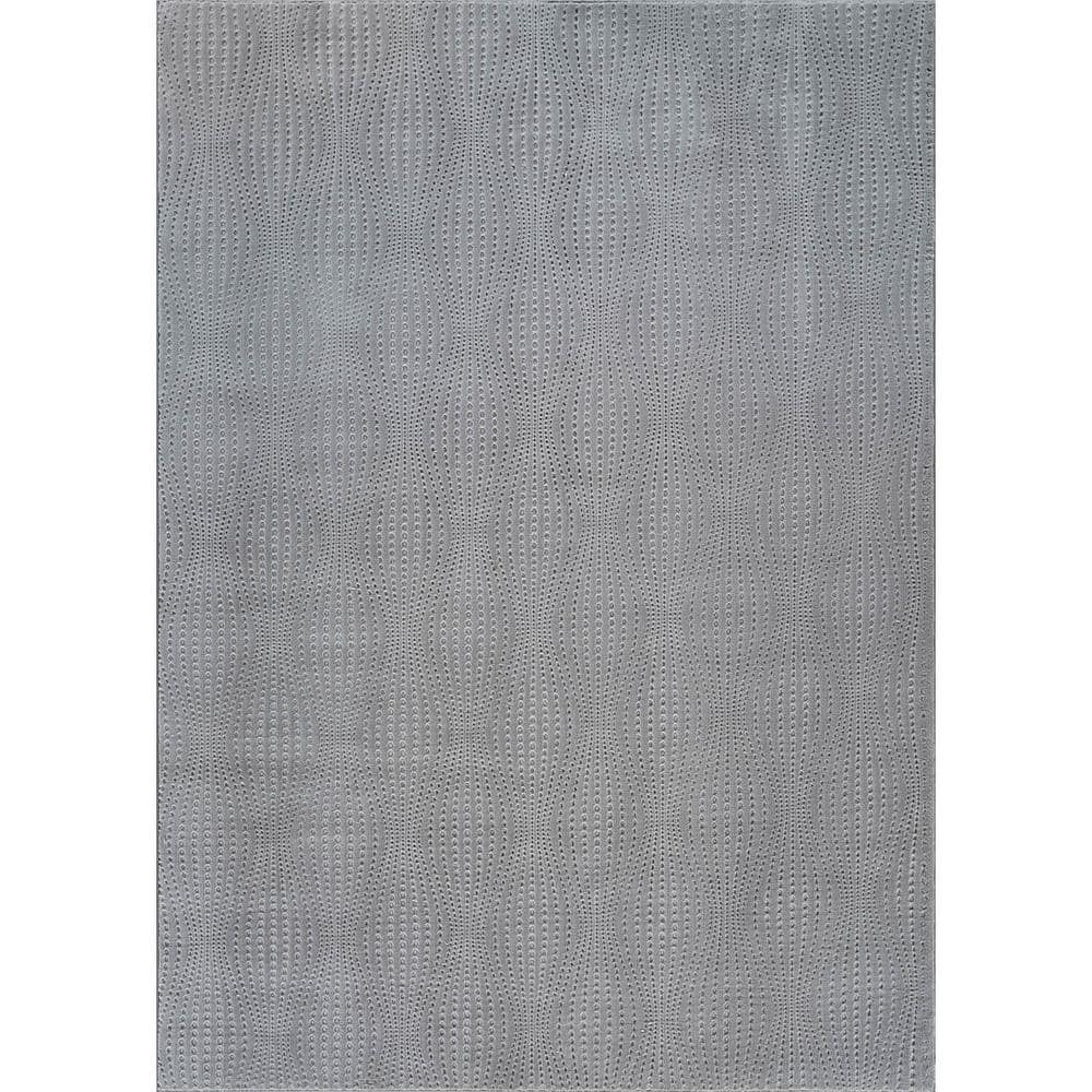 Serenity Dark Gray Solid 8 ft. x 10 ft. Modern Non Skid Soft Indoor Area Rug