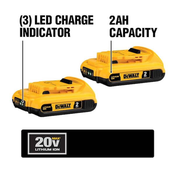 DEWALT 20V MAX Cordless 7 Combo Kit with (2) 2.0Ah Batteries and Charger DCK720D2 - The Home Depot
