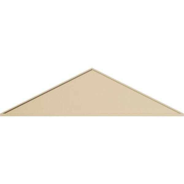 Ekena Millwork 72-in. W x 19-in. H x 2-in. P (Pitch 6/12) Peaked Cap Smooth Signature Urethane Pediment, Primed Tan
