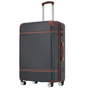 25. 6 in. Black Expandable ABS Hardside Luggage Spinner 24 in. Suitcase with TSA Lock Telescoping Handle Wrapped Corner
