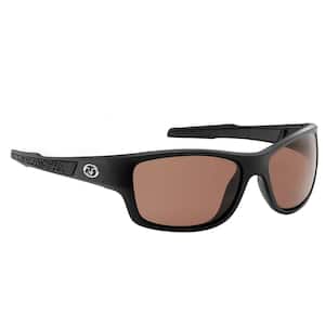 Down Sea Polarized Sunglasses Matte Black Frame with Vermillion Lens