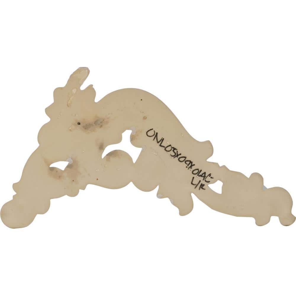 Primed Gray Polyurethane Floral Crown Applique