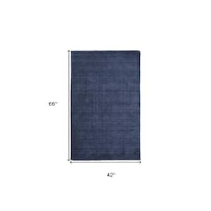 4 x 6 Blue Solid Color Area Rug