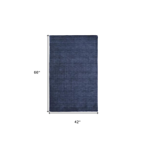 4 x 6 Blue Solid Color Area Rug