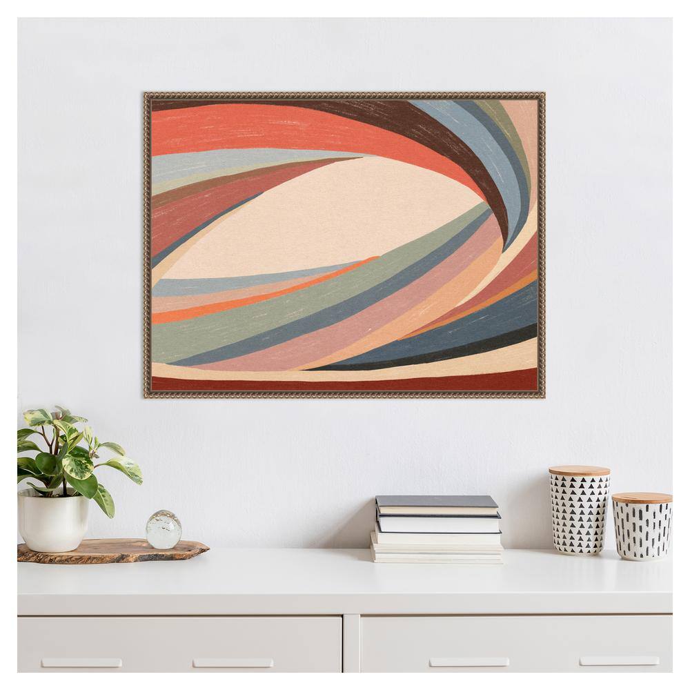 Retro Multicolor Beaded Framed Abstract Canvas Wall Art