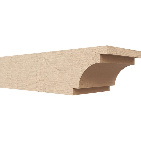 Ekena Millwork 6-in. x 4-in. x 16-in. Mediterranean Woodgrain, Primed Tan Timberthane Polyurethane Rafter Tail Brace