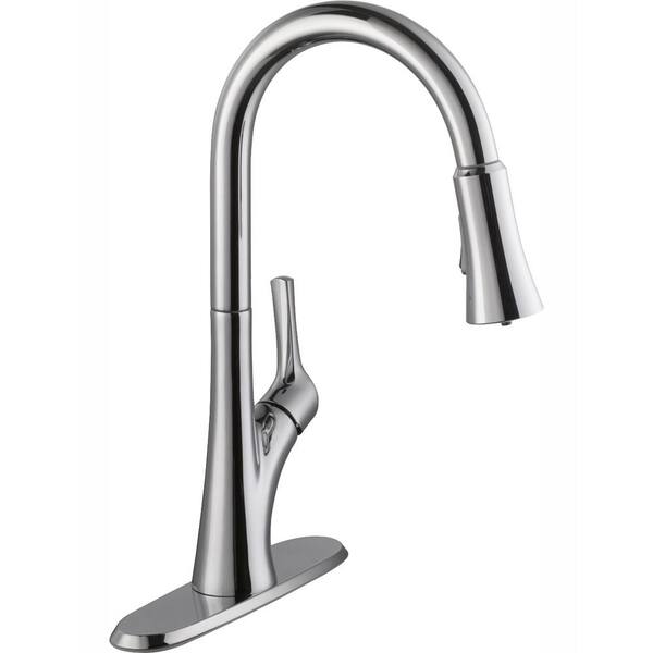 Glacier Bay Single-Handle Pull-Down Sprayer Kitchen Faucet with LED Light in Chrome