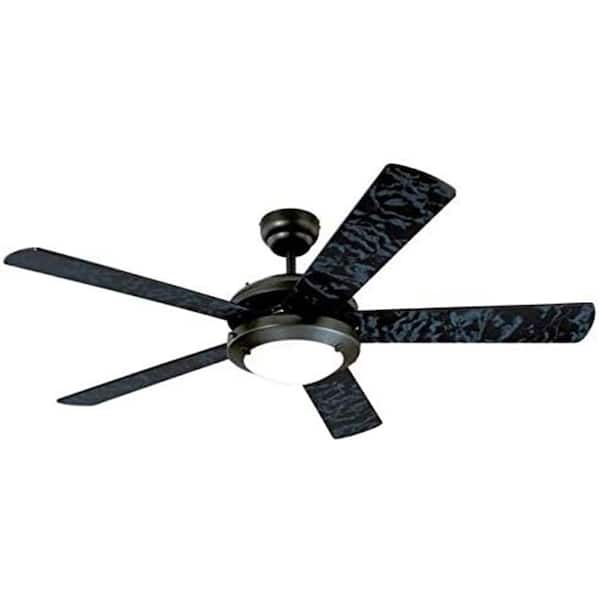CIATA 52 in. Integrated LED Indoor Comet Matte Black Reversible Ceiling Fan